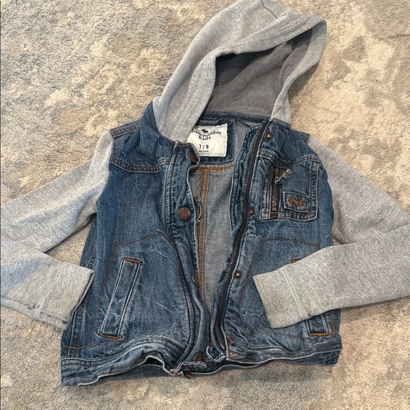 abercrombie kids Other - Kids Denim and Gray Hooded Jacket 7/8 kids Abercrombie kids